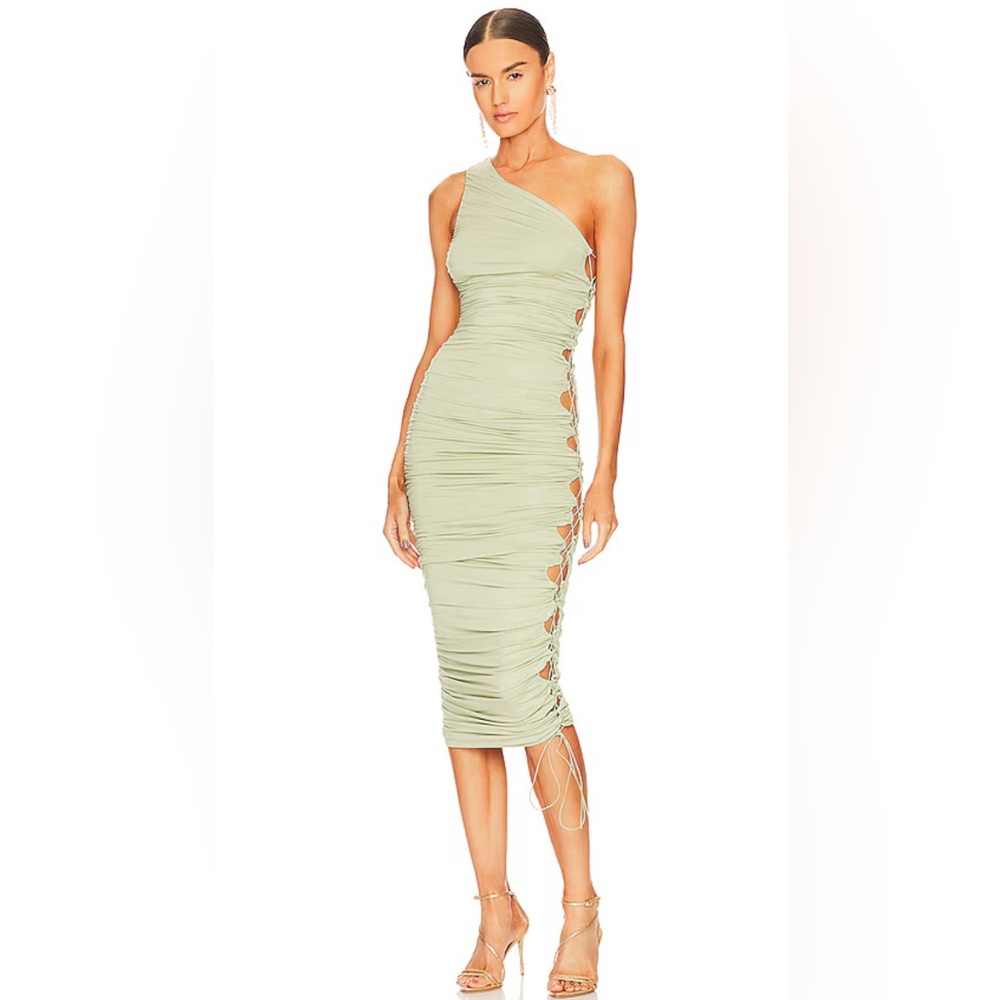 h:ours Quinn Midi Dress in Sage Green